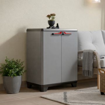ARMADIO MOD. STILO IN RESINA CM 68X39 H. 90 GRIGIO SCURO E NERO 