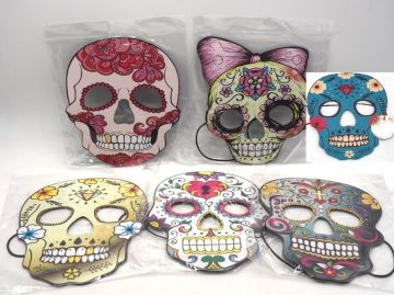 MASCHERA TESCHIO IN CARTA CON ELASTICO ASSORTITO