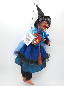 BEFANA BLU CON LUCE/SCOPA E MUSICA H. 40CM 
