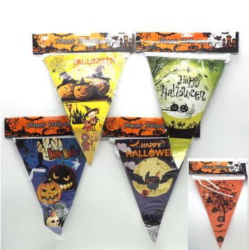 SET 10 BANDIERINE HALLOWEEN CON DECORO ASSORTITO