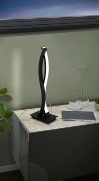 LAMPADA DA TAVOLO A LED LASANA 3 NERO/BIANCO 16X10 H. 46CM - 2X5.5W 3000K 2X720lm