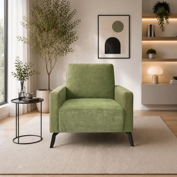 POLTRONA MOD.NEGRONI IN TESSUTO CM 81X88 H.85 VERDE OLIVA