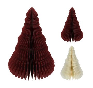 DECORAZIONE ALBERO DI CARTA CREMA/BORDEAUX H. 40CM ASSORTITO DECORAZIONE ALBERO DI CARTA CREMA/BORDEAUX H. 40CM ASSORTITO