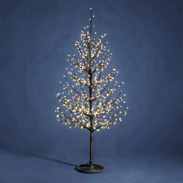 ALBERO LUMINOSO ABETE 690 LED BIANCO CALDO H. 120CM CON ADATTATORE