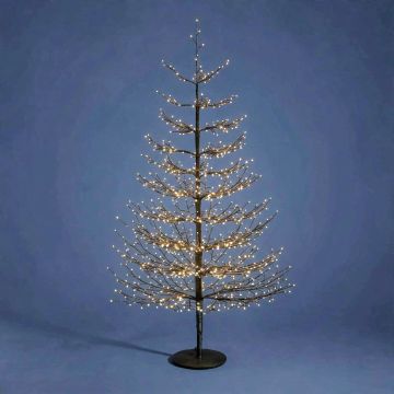 ALBERO LUMINOSO ABETE 1440 LED BIANCO CALDO H. 150CM CON ADATTATORE
