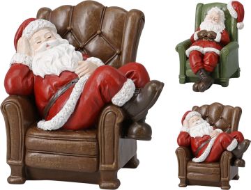 BABBO NATALE DORMIENTE SU POLTRONA 14X10.6CM H. 14CM ASSORTITO BABBO NATALE DORMIENTE SU POLTRONA 14X10.6CM H. 14CM ASSORTITO