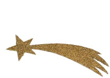 STELLA COMETA IN LEGNO GLITTER 10X7 CM ASSORTITO