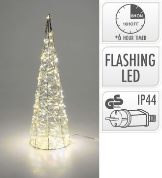 ALBERO A FORMA DI CONO IN METALLO TAUPE CON 200 LED H. 40CM 