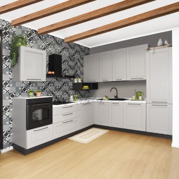 CUCINA COMPONIBILE MOD. CLOE LACCATO GRIGIO