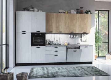 CUCINA MOD. MIRA COMP. VIOLA CM 330X60 H.240 VERSIONE SINISTRA 