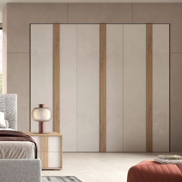 ARMADIO BATTENTE CM 270X58 H. 247 NOCE E SPATOLATO