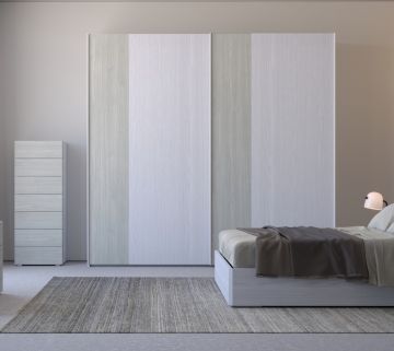 ARMADIO MOD. LINK CM 277X62/66 H. 262 FRASSINO NUVOLA E CENERE WOOD