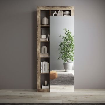 ARMADIO MOD. HAMBURG CM 91X27 H. 209 PERO E BIANCO OPACO CON SPECCHIO