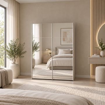 ARMADIO MOD. FIRENZE CM 150X61 H. 200 BIANCO E SPECCHIO