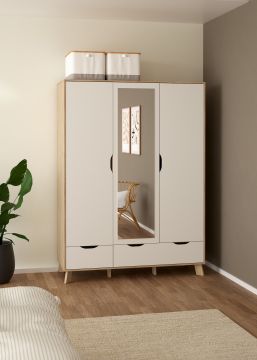 ARMADIO MOD. IKAST CM 147.2X58.1 H. 201 JACKSON HICKORY E BIANCO OPACO