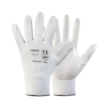 GUANTI MULTIUSO LIGHT IN NYLON E NITRILE BIANCO/GRIGIO TG 8