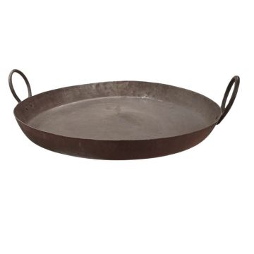 PADELLA DECORATIVA IN FERRO ANTICO 60X50 H 12CM