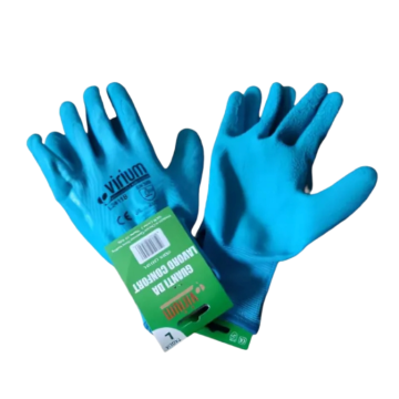 GUANTI DA LAVORO COMFORT IN LATTICE E POLIESTERE AZZURRO TG XL
