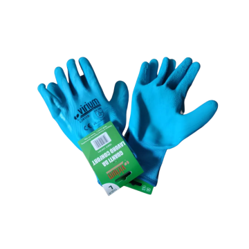 GUANTI DA LAVORO COMFORT IN LATTICE E POLIESTERE AZZURRO TG L