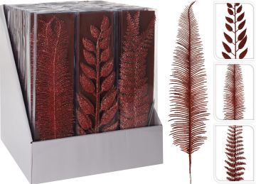 SET 3 RAMI GLITTER ROSSO H. 32CM ASSORTITO