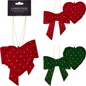 SET 2 DECORAZIONI PENDENTI A POIS IN POLIESTERE ASSORTITO