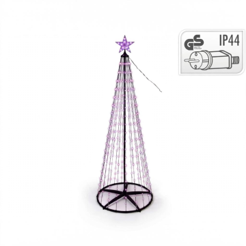ALBERO IN METALLO NERO CON 370 LED RGB 70X210CM