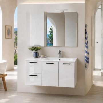 COMPOSIZIONE BAGNO MOD. B201 BIANCO LUCIDO