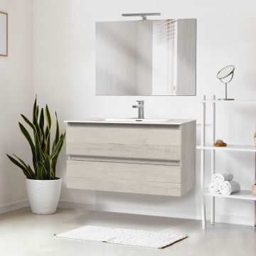 BAGNO COMPLETO MOD. DAFNE CM 100 QUERCIA BIANCA