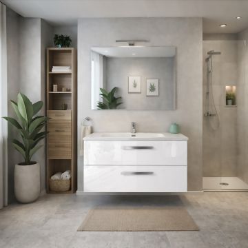 BAGNO COMPLETO MOD. ANGELA CM 100 BIANCO LUCIDO 