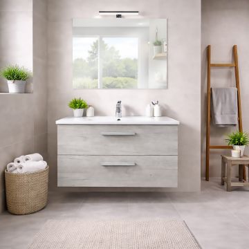 BAGNO COMPLETO MOD. ANGELA CM 100 QUERCIA BIANCA