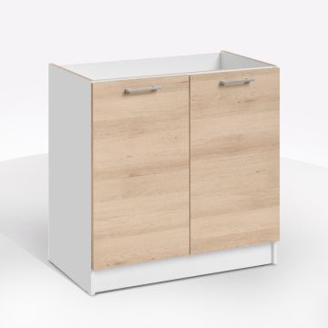 SOTTOLAVELLO ECO CM 80X46 H.82 BIANCO E ROVERE ARTISAN
