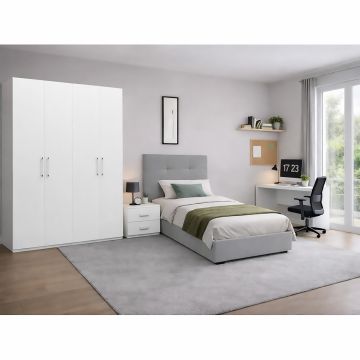 CAMERETTA COMPLETA MOD. BASIC BIANCO FRASSINATO 