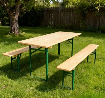 SET BIRRERIA DA ESTERNO RICHIUDIBILE CM 220 METALLO E LEGNO DI PINO 