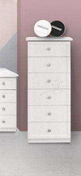 SETTIMINO MOD. SARA BIANCO FRASSINATO CON DECORO GLITTER