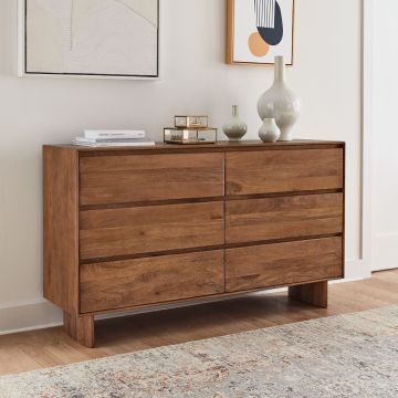 CASSETTIERA MOD. SON-13 CM 130X40 H. 85 IN LEGNO DI MANGO TINTA STONE FINISH
