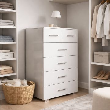 CASSETTIERA CM 60X44 H. 104 BIANCO LUCIDO
