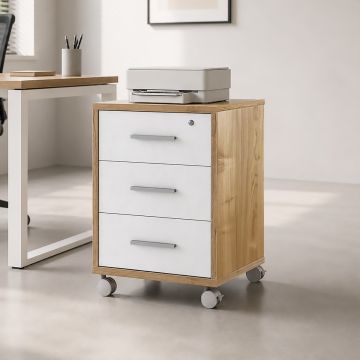 CASSETTIERA MOD. DOUBLE CM 51X41 H. 71 NOCE STELVIO E OSSIDO BIANCO 
