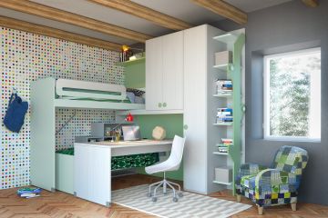 CAMERETTA MOD. CABRIO ROVERE PANNA E MENTA