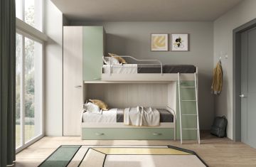 CAMERETTA SOPPALCO MOD. JOY DESTRA OLMO E VERDE SALVIA