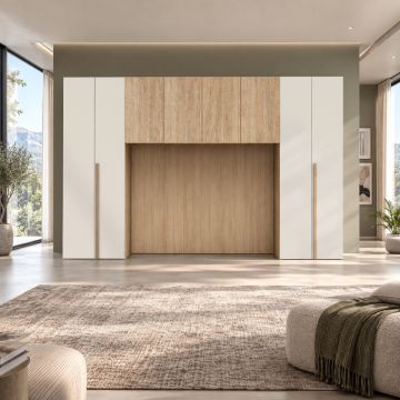 ARMADIO PONTE MOD. LOFT 402X58 H. 247 NOCE E SPATOLATO