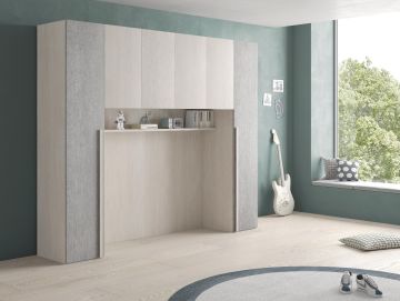 ARMADIO PONTE MOD. MILA 292X58 H. 247 OLMO E CEMENTO 