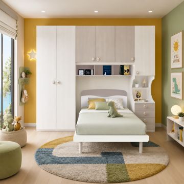CAMERETTA GIESSEGI COMPLETA MOD. JOB FRASSINO NUVOLA E CENERE WOOD