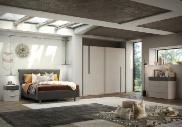 CAMERA COMPLETA MOD. AMALTI ANTRACITE E CASHMERE