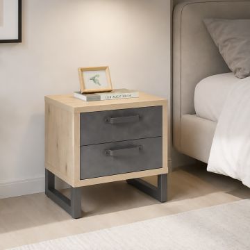 COMODINO MOD. LA FABBRICA CM 52X35 H.54 ROVERE ARTISAN E TADAO