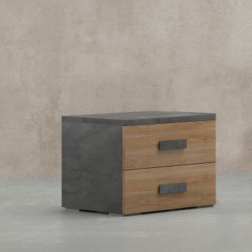COMODINO ONYX OSSIDO E NOCE