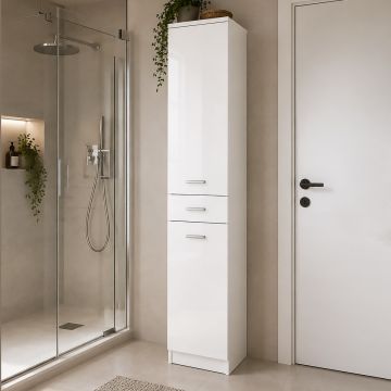 COLONNA PORTA BIANCHERIA MOD. CLASSICA CM 35X34 H. 150 BIANCO LUCIDO