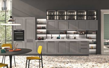 CUCINA COMPONIBILE MOD. CLOE LACCATO PLATINO