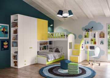 CAMERETTA GIESSEGI MOD. JOB BIANCO GIALLO E PERA