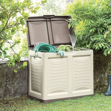 BAULE DA ESTERNO MOD. METTITIUTTO IN RESINA CM 78X45 H. 64 TORTORA E SABBIA