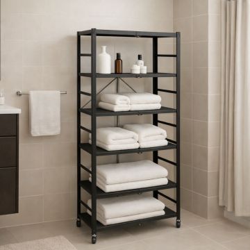 LIBRERIA MOD. STELLA CM 71X38 H.190 IN METALLO NERO 